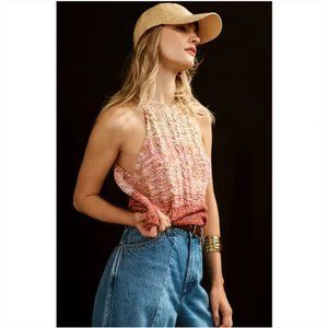 NWT Anthropologie | Pink Pilcro Cable-Knit Ombre Halter Sweater Tank Top, XL